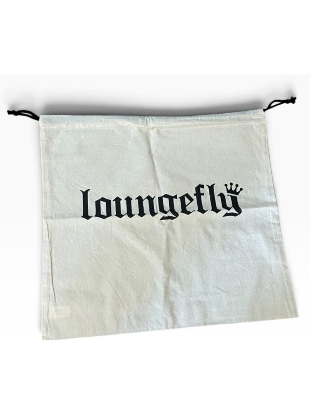 Loungefly Large Beige Drawstring Backpack Dust Cover Cotton Storage Bag Logo New